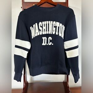 New York Popular Women's Small Navy Blur White Washington DC Crewneck Sweatshirt